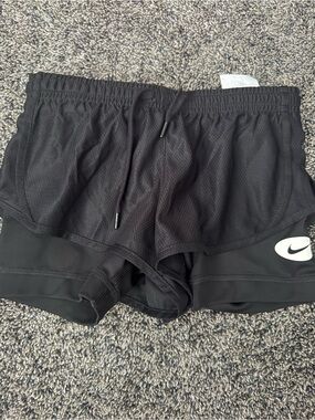Nike Black Girls' Two-Layer Athletic Shorts
